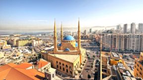 Die Innenstadt von Beirut mit der Mohammed-al-amin-Moschee.